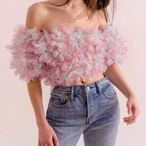 Pastel Organza Crop Top